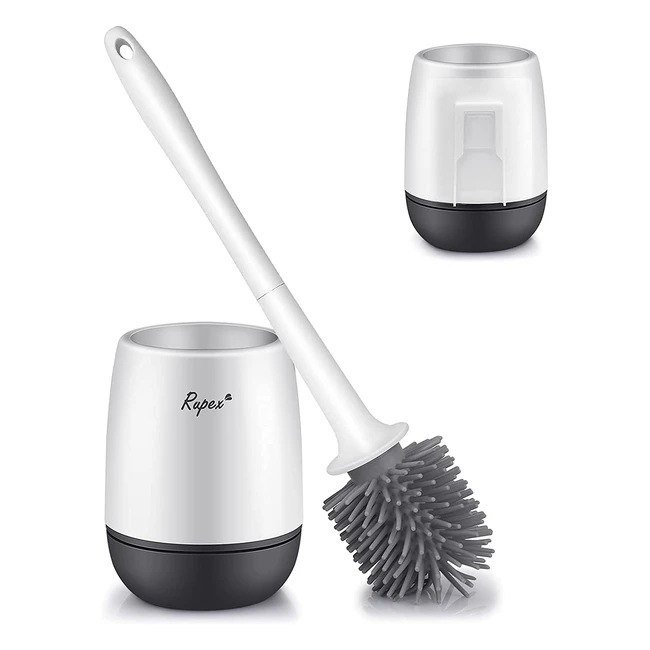 Escobilla de baño de silicona Rupex con mango antideslizante y cerdas flexibles - 1 paquete