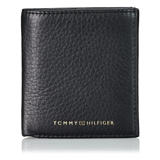 Tommy Hilfiger Herren Portemonnaie TH Premium Leather Trifold Klein - Echtes Leder, Platz für Karten und Münzen