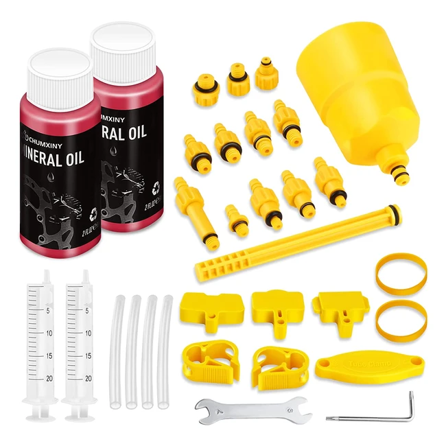 Kit Purgado Frenos Chumxiny para Shimano/Tektro/Magura - Incluye Líquido de Frenos Mineral de Alto Rendimiento 120ml