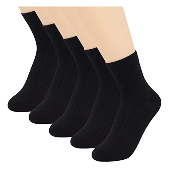 Yosende Women's Cotton Socks - Soft, Comfortable, Business Classic (5 Pairs)