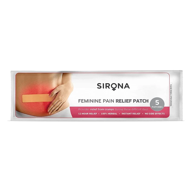 Sirona Herbal Pain Relief Patches - Instant Relief from Menstrual Cramps  Lower