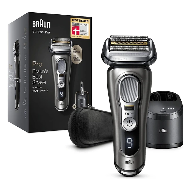 Afeitadora eléctrica Braun Series 9 Pro con cabezal 41 Prolift y estación de limpieza 5 en 1 - 60 minutos de autonomía en seco y mojado