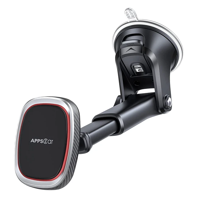 Apps2car Magnetische Handyhalterung fürs Auto - 6 starke Magnete, einstellbare Halterung für Smartphones, stark haftender Saugnapf für iPhone, Samsung, Google usw.