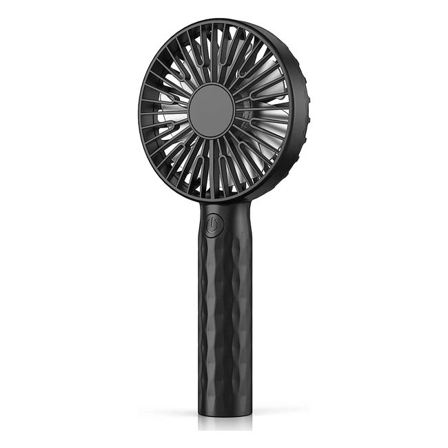 Powerbeast Handheld Fan - Rechargeable Mini Fan with 3 Speeds - Portable for Women, Girls, Kids - Ideal for Travel, Office, Makeup - Black