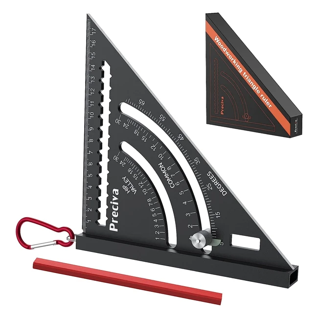 Righello triangolo in lega di alluminio Preciva - Alta precisione e multifunzione per falegnami e carpentieri
