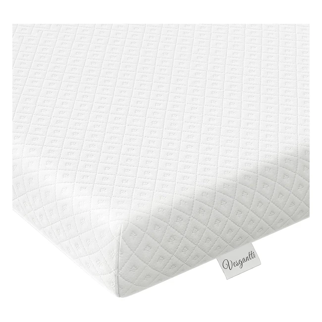 Vesgantti 4 Inch Memory Foam Mattress Topper - Double Gel & Bamboo Charcoal Infused for Cooling Sleep & Pressure Relief