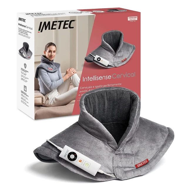 Imetec Intellisense Termoforo Cervicale e Spalle - Cuscino Termico 5 Temperature