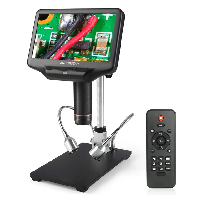 Andonstar AD407 3D HDMI Soldering Microscope - 4MP UHD, 7'' LCD Screen, USB - Ideal for Phone Repair, SMT SMD DIY