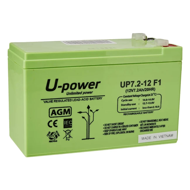 Batteria al piombo AGM 72 Ah 12V - Master Upower MUUP7212F1