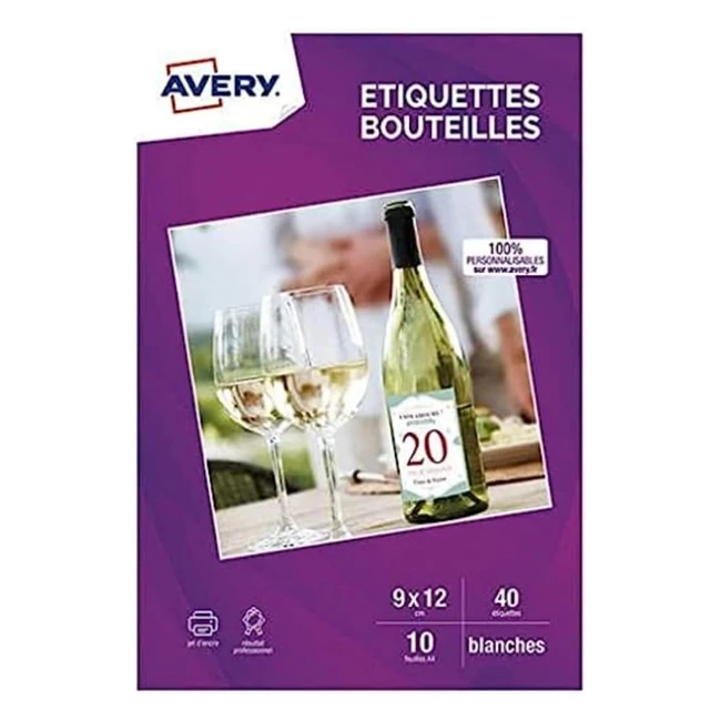 Etiquetas Avery para botellas - 40 unidades 120x90mm - Personalizables con pla
