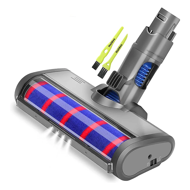 Cepillo Motorizado Italdos Compatible con Dyson V6 DC58 DC59 DC61 DC62 - Rodillo de Cerdas Suaves para Parquet y Baldosas con Luz LED Automática