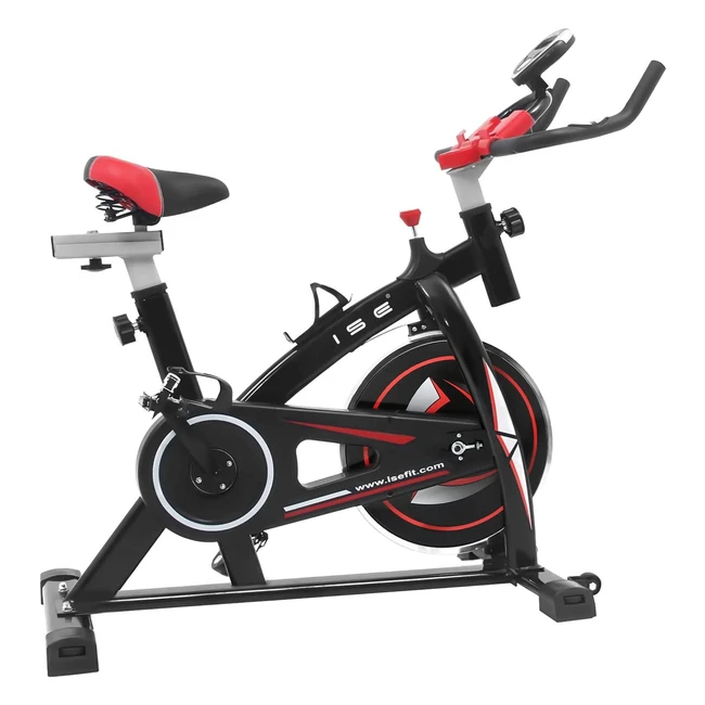 Bici fitness ergonomica ISE SY7802 - Volano 10 kg, ammortizzatori, resistenza regolabile, max 120 kg