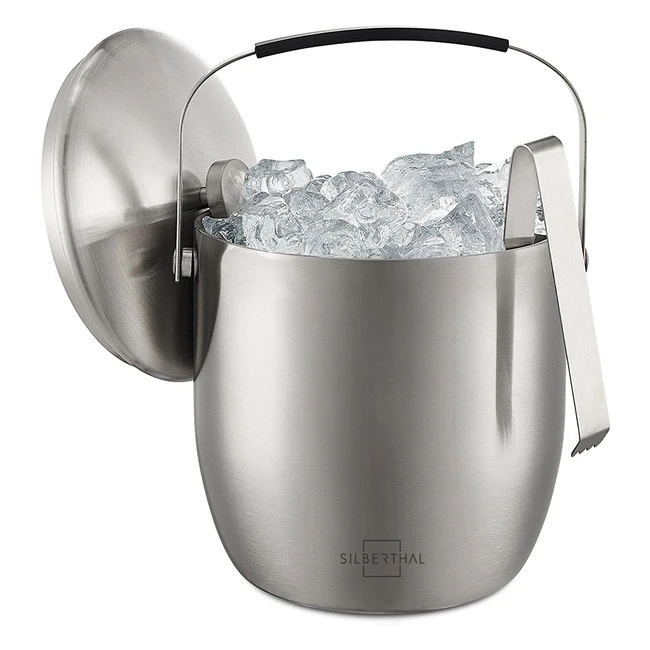 Cubitera de acero inoxidable 3L con pinzas y tapa - Silberthal