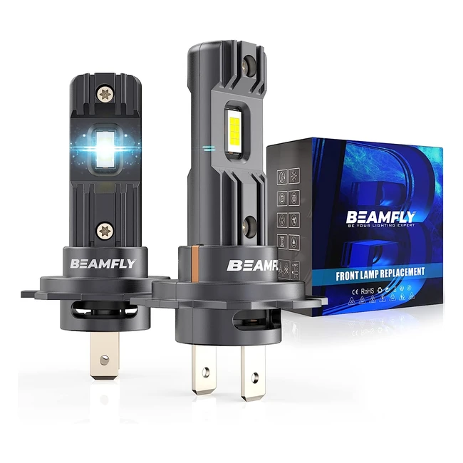 Bombillas LED H7 Beamfly 16000lm 12V 6000K para Faros Delanteros de Coche