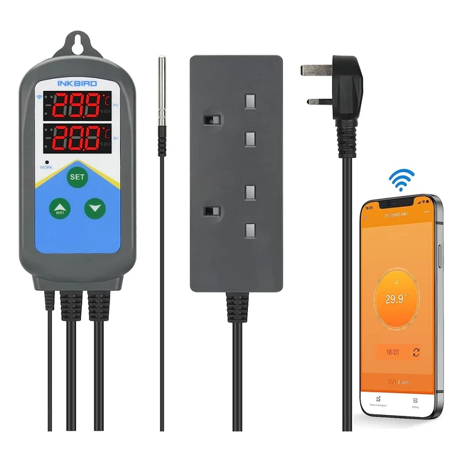 Inkbird ITC306TWIFI Digital Reptile Thermostat with Dual Heating Output for Vivariums and Terrariums