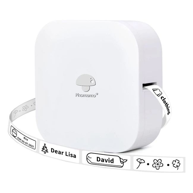 Colorwing Q30 Thermal Sticker Bluetooth Label Maker - Portable Mini Pocket Printer for Home, Office, School - Includes 1 Roll of 12x40mm Label Q30 White