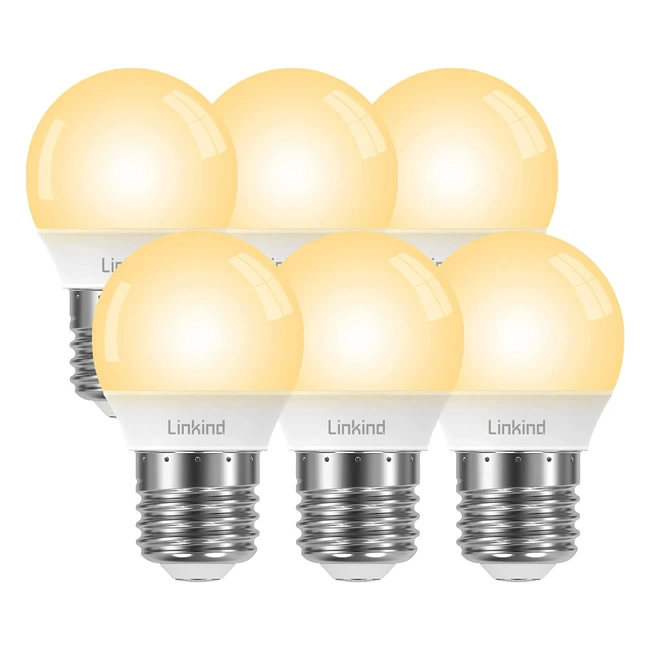 Lot de 6 ampoules LED E27 G45 5W équivalent 40W blanc chaud 2700K 470lm mini globe avec gros culot