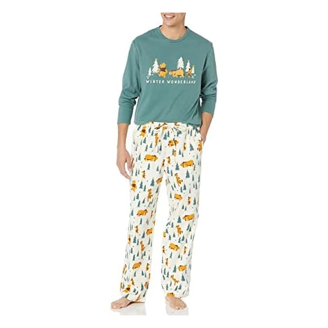 Amazon Essentials Flanell Pyjama Set Pooh Holiday Forest Herren XL 2er-Pack