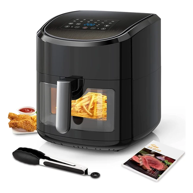 Friteuse sans huile Bogseth 7,5L avec fenêtre visible - 12 programmes - LED tactile - Livre de recettes inclus