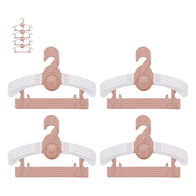 Perchas Infantiles JSF Juego de 20 - Ahorro de Espacio Rosa/Blanco