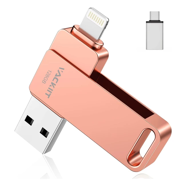 Cle USB 128Go pour iPhone Apple LightningVackiit - Stockage Externe et Transfert Rapide