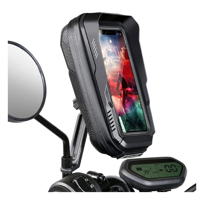 Juyano Motorbike Phone Holder Waterproof  Anti Vibration  360 Rotation  Smart