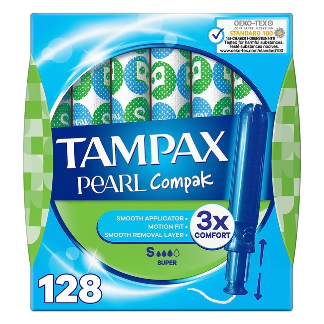 Tampax Pearl Compak Super 128 Unidades - Confort y Proteccin N1