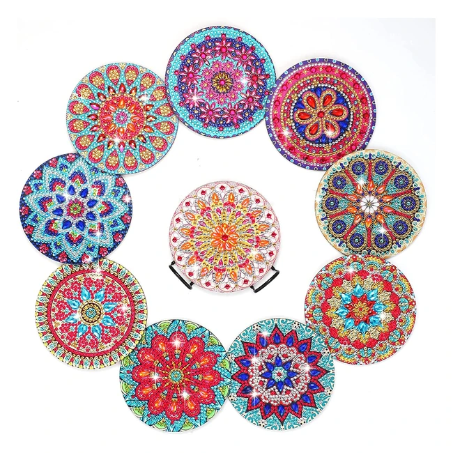 Sous-verres diamant avec support, peinture en diamant pour adultes, ensembles de peinture en diamant