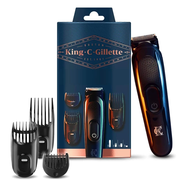 Tondeuse à barbe sans fil King C Gillette avec 3 sabots interchangeables - Parfait cadeau pour homme