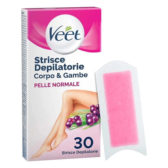 Veet Strisce Depilatorie per Gambe Braccia Ascelle e Zona Bikini - Confezione da 30 Strisce