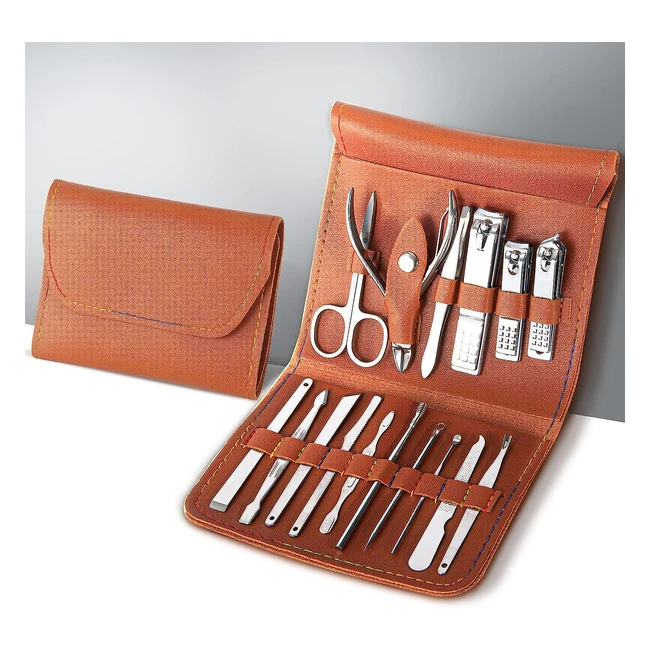 Kit de Manicura Profesional de Acero Inoxidable - 16 Piezas