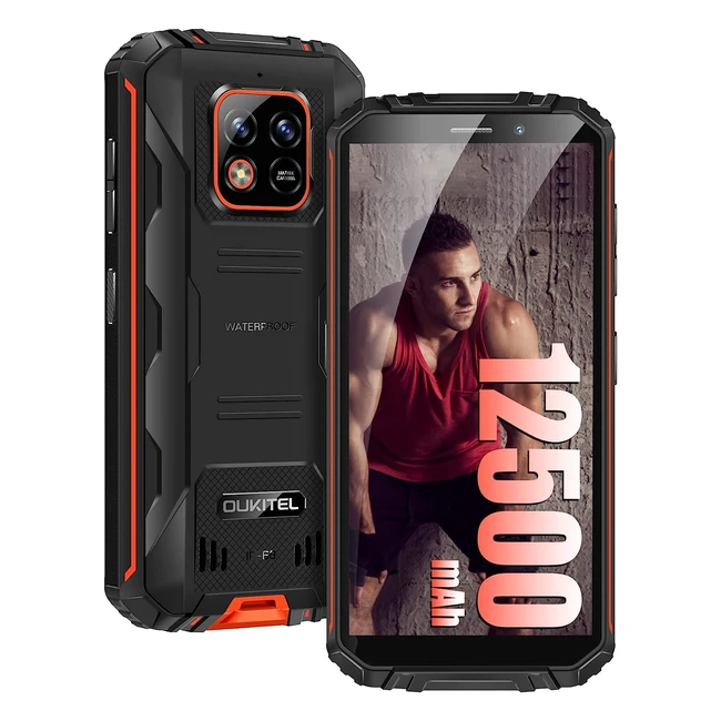 Oukitel WP18 Rugged Smartphone 12500mAh - 593 - 4GB/32GB/1TB - Android 11 - 13MP Camera - IP68/69K Waterproof - Unlocked Mobile Phones - 4G Dual SIM - Face ID/GPS