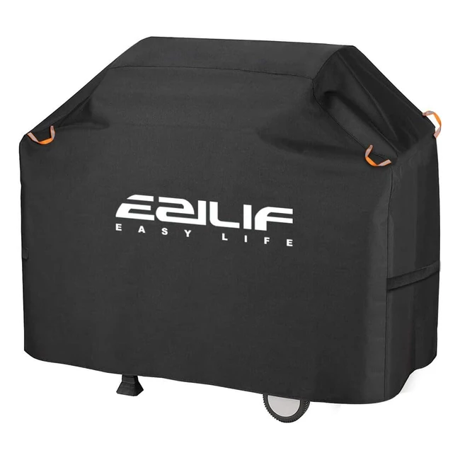 EZILIF BBQ Cover - Waterproof Barbecue Cover, Oxford Heavy Duty, Large Size, Reflective Strips, UV Resistant