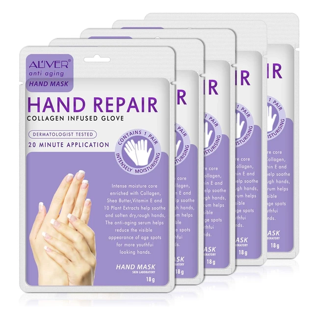 Hand Mask - Moisturizing Gloves for Dry Cracked Hands - Whitening and Anti-Aging