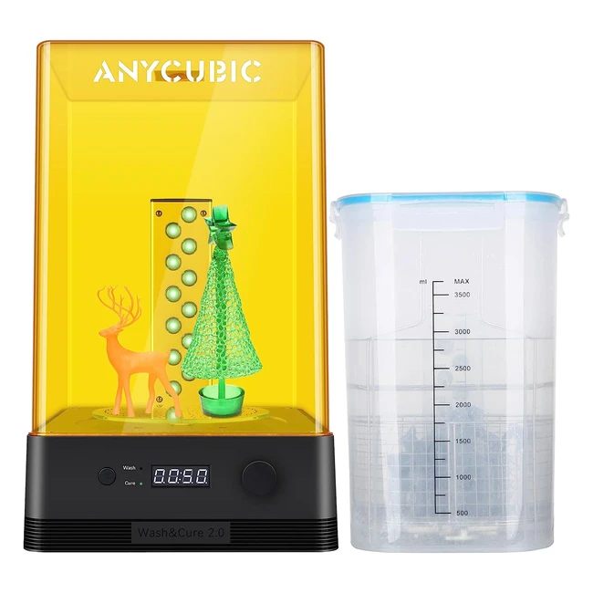 Anycubic Wash and Cure 20 - UV Wash & Cure Box für LCDDLPSLA 3D Drucker Modelle - Mit Aushärteteller und Wascheimer