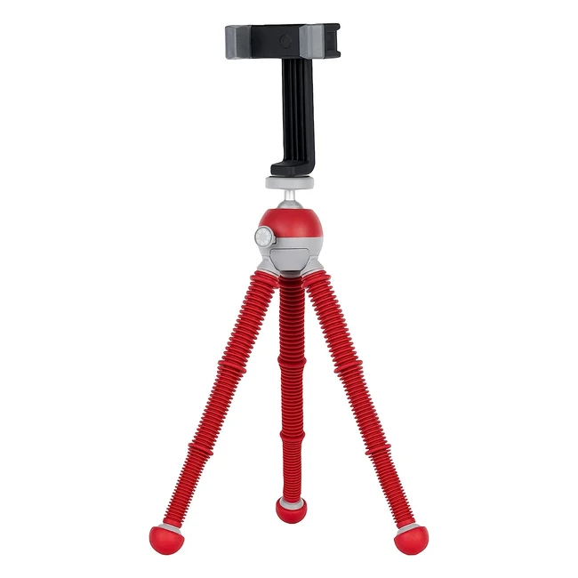 Kit trípode Joby Podzilla, flexible para teléfono, soporte GripTight 360, compatible con iPhone y smartphones, hasta 1kg, rojo