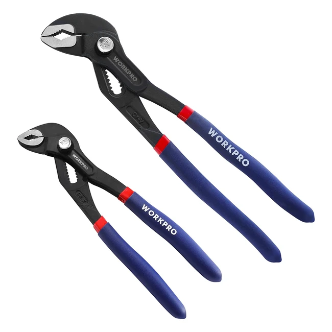 Workpro Water Pump Pliers Set 7 180mm and 10 250mm - Quick Adjustable Pipe Grips