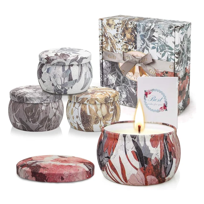 Candele Profumate Set Regalo 4565 oz - Brucia per 120 Ore - Cera di Soia Naturale - Aromaterapia