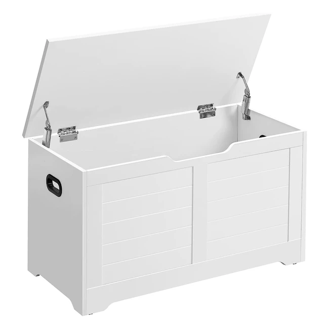 VASAGLE Coffre de Rangement Banc Chaussures Meuble pour Entrée 40x80x46cm Style Moderne - Blanc