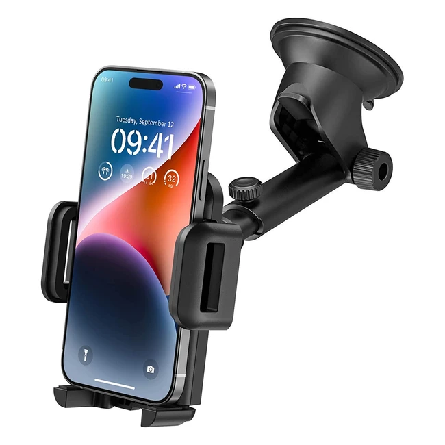 Support téléphone voiture ventouse pour tableau de bord - Résistant à la chaleur - Bras télescopique - Compatible avec smartphones et GPS - Réf. 4770