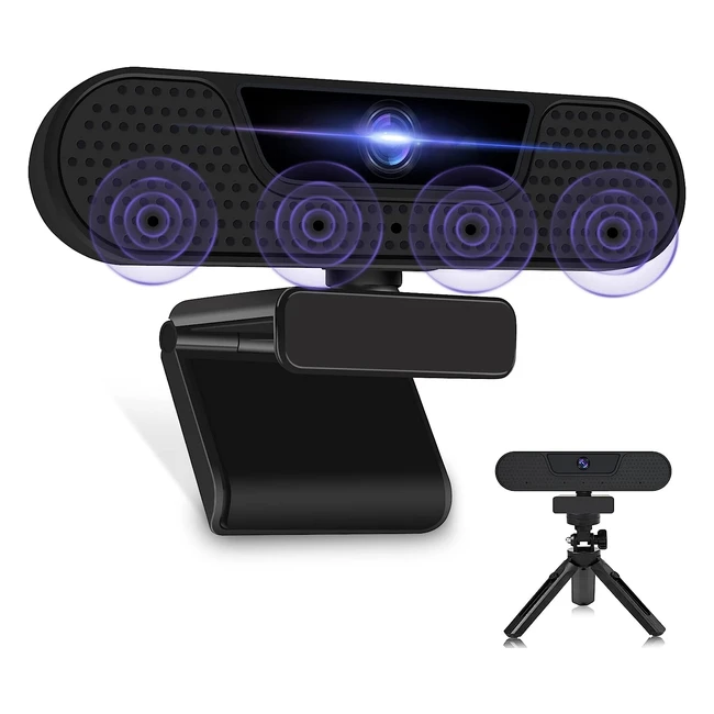 Webcam Vizolink W2G Full HD 1080p 60fps, 4 Micrófonos, Campo de Visión 75, Corrección de Exposición, Plug & Play