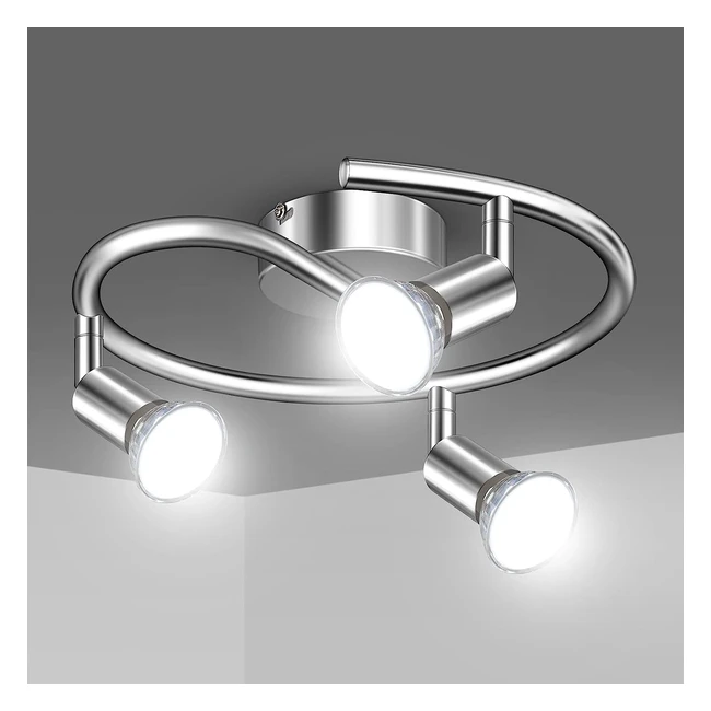 UCHROLLS LED Ceiling Light - Modern Spotlight for Kitchen, Living Room, and Bedroom - 3x 4W GU10 LED Bulbs Included