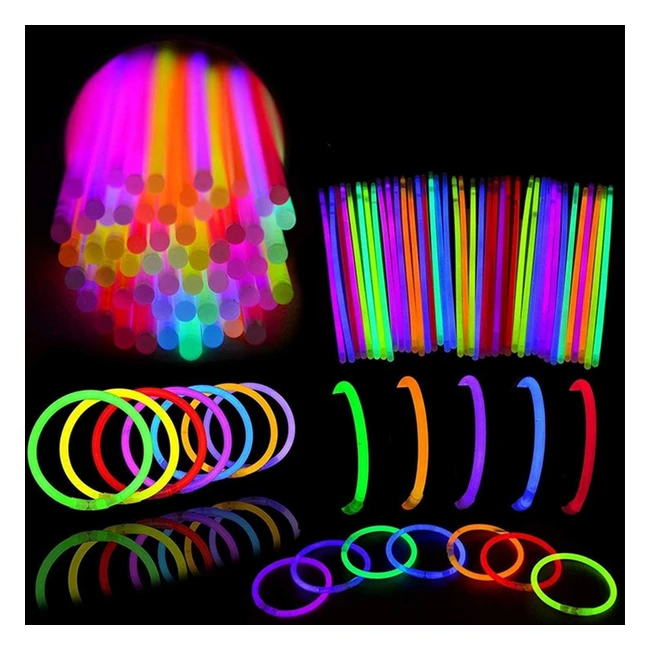 DPGAB Glow Sticks Bulk 100 Pack - Ultra Bright Glow Sticks Party Pack - Mixed Co