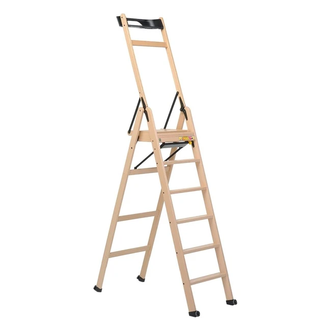 Scala pieghevole LaScala con 6 gradini bloccaggio di sicurezza pedana antisciv