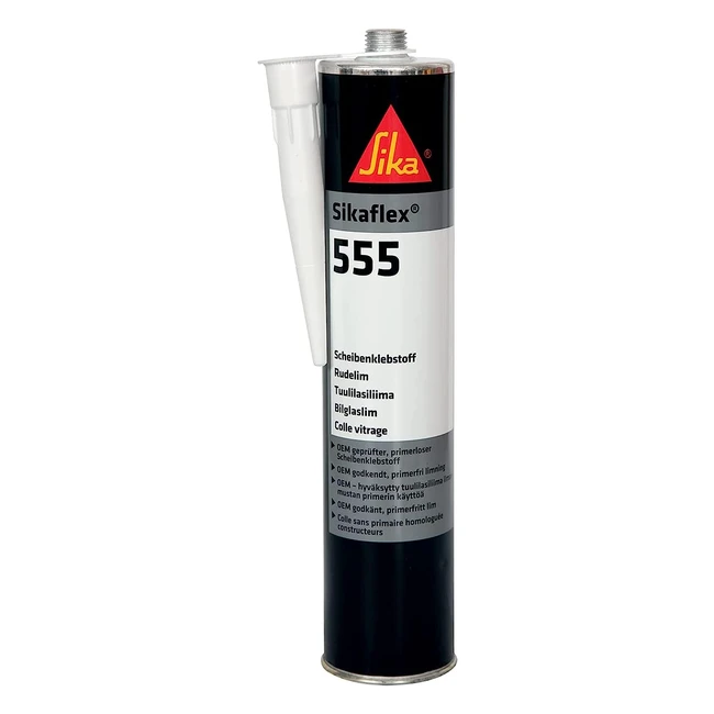 Sika 555 Noir Mastic Colle Polyuréthane Véhicules Baie Fenêtre Parebrise 300ml