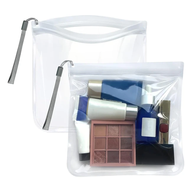 Clear Travel Toiletry Bags - 100% Waterproof and Leakproof - 20x20cm - 1 Litre - Airport Security Compliant