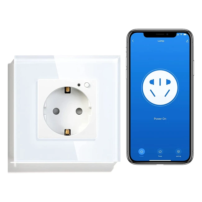 Enchufe Inteligente WiFi Bseed Europe Estándar Tuya - Control de Voz - Enchufes Modulares - Blanco