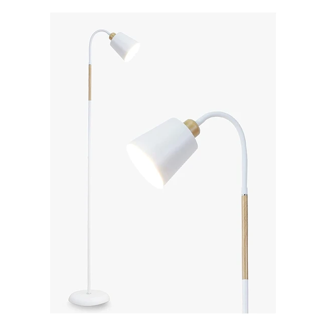 Lámpara de pie blanca 360° Vili - Altura 159cm - Para salón, dormitorio, estudio - Casquillo E27 - Máx. 60W - Sin bombillas