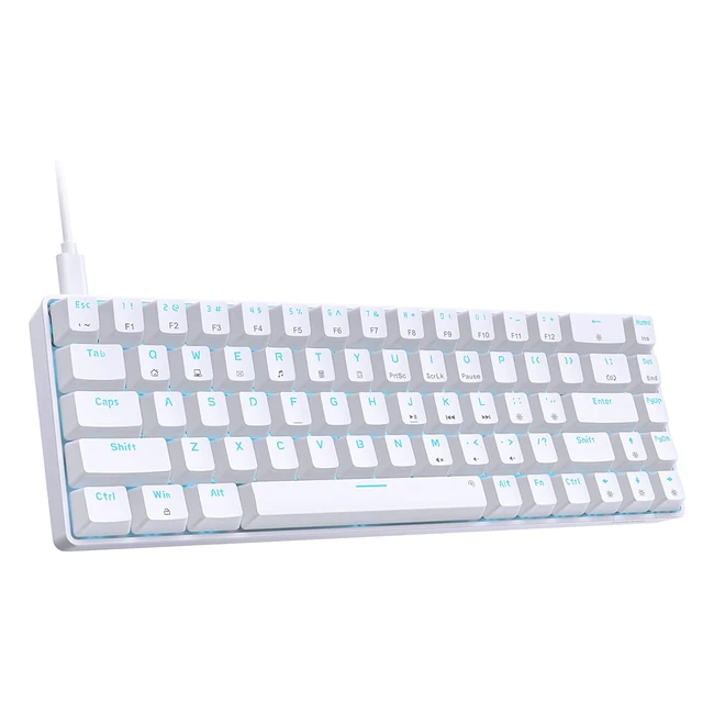 Tastiera Gaming Meccanica Dieryatmkb T68SE - Interruttori Meccanici Clicky - Layout USQWERTY - Bianco