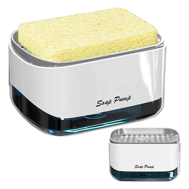 Distributeur de Savon Liquide 2-en-1 avec Porte-éponge | Ansook | Réf: 12345